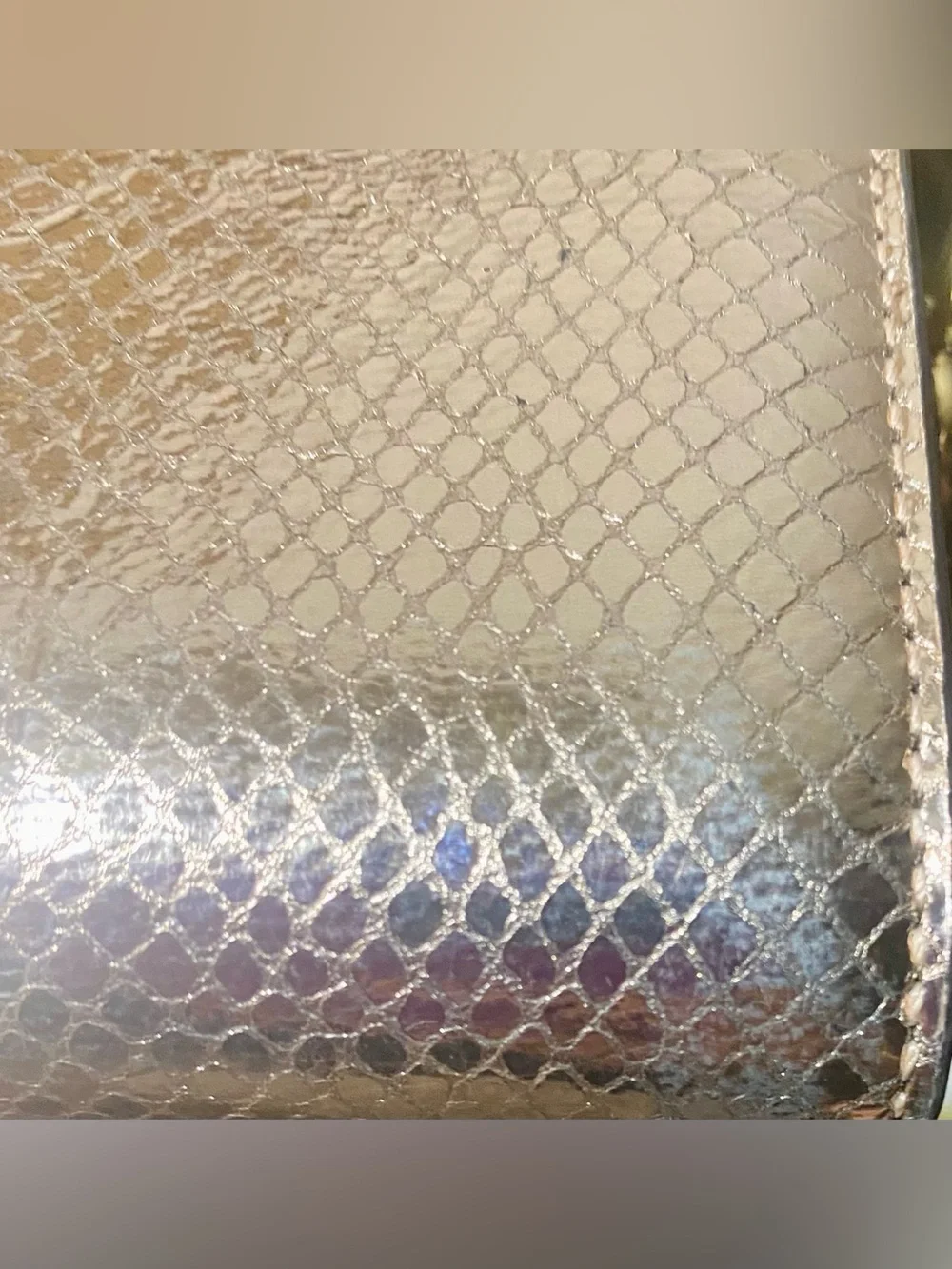 Michael Kors Jet Set metallic snakeskin wristlet textured snakeskin-embossed
